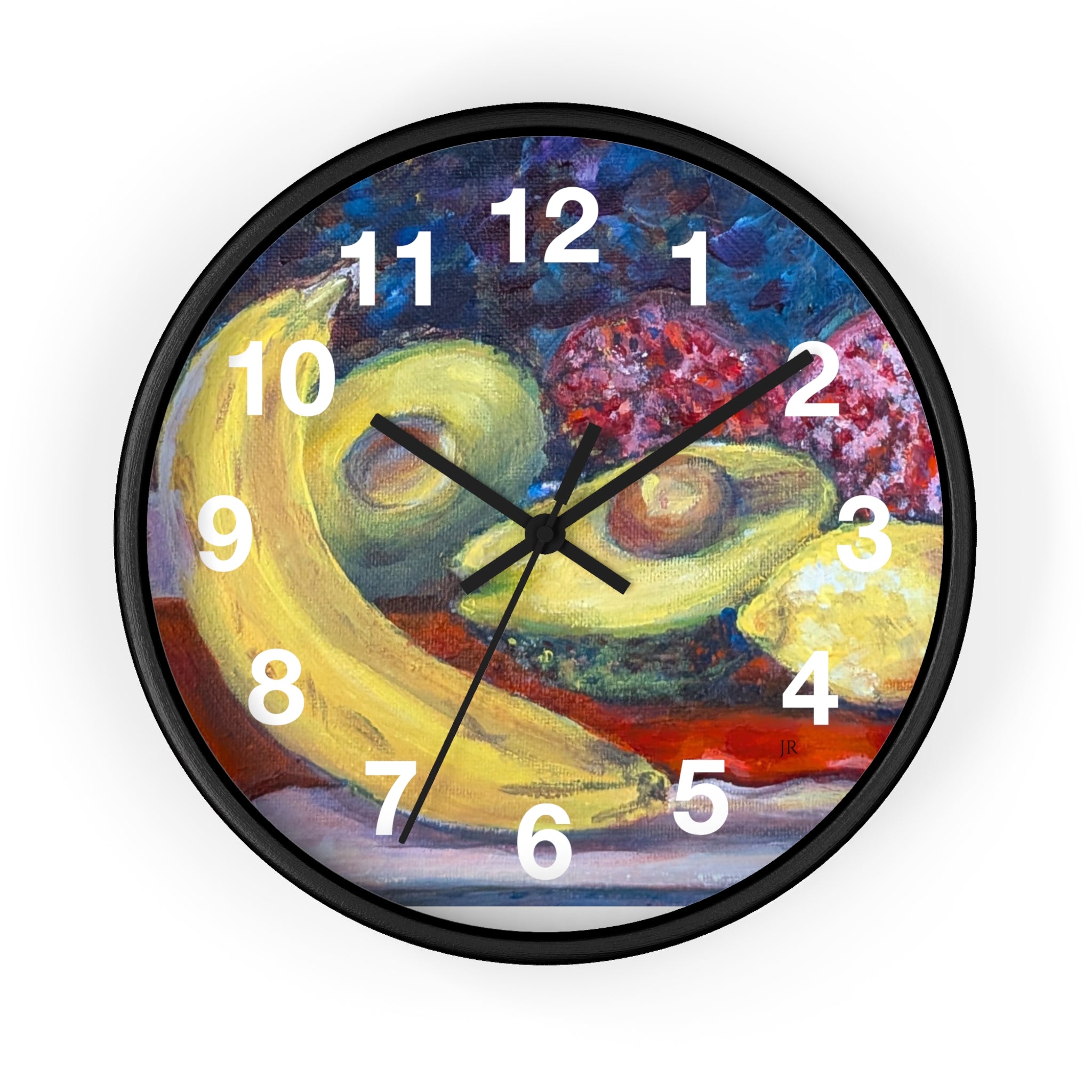 Fruit Still Life Wall Clock — Colorful Fruit Art Home Decor