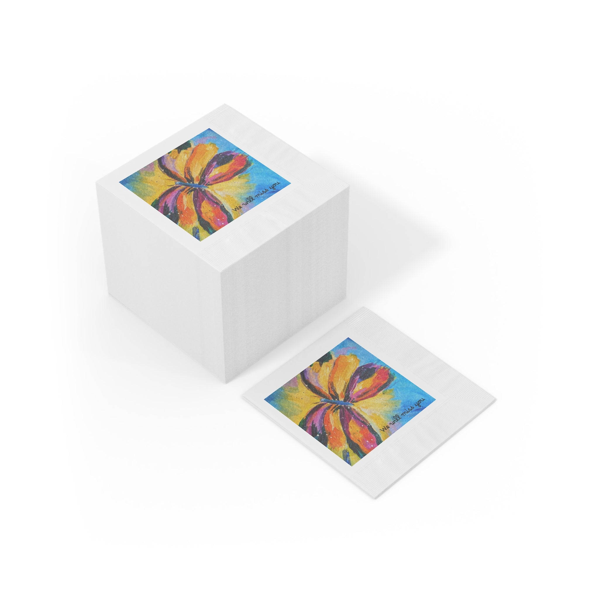 Floral Burst Cocktail Napkins — Colorful Abstract Flower Design