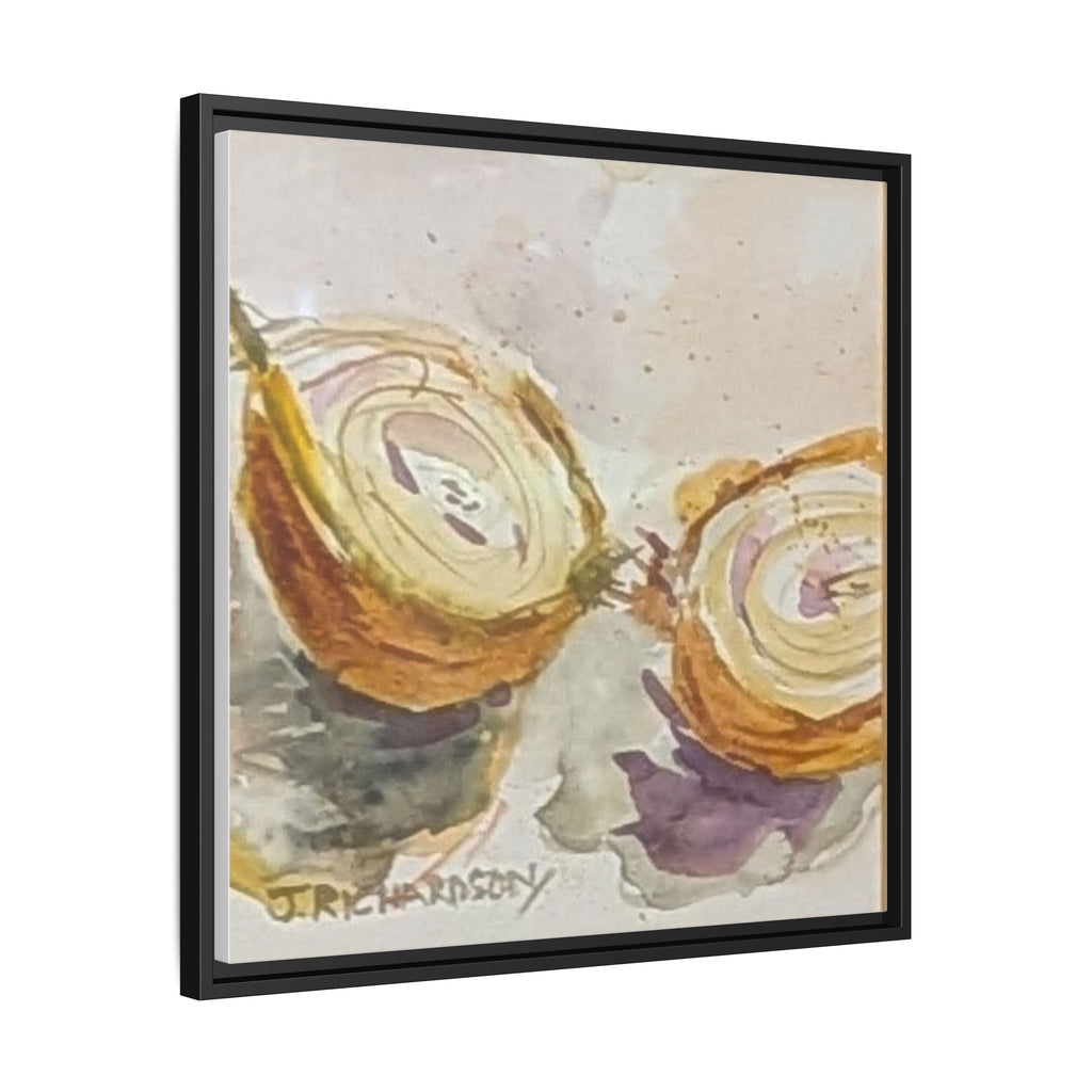 Onion Cut Watercolor Canvas Framed Wall Art | Matte Canvas, Framed