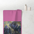 Vulture Trio painting Mink-Cotton Towel | dark avian art, textured brushwork