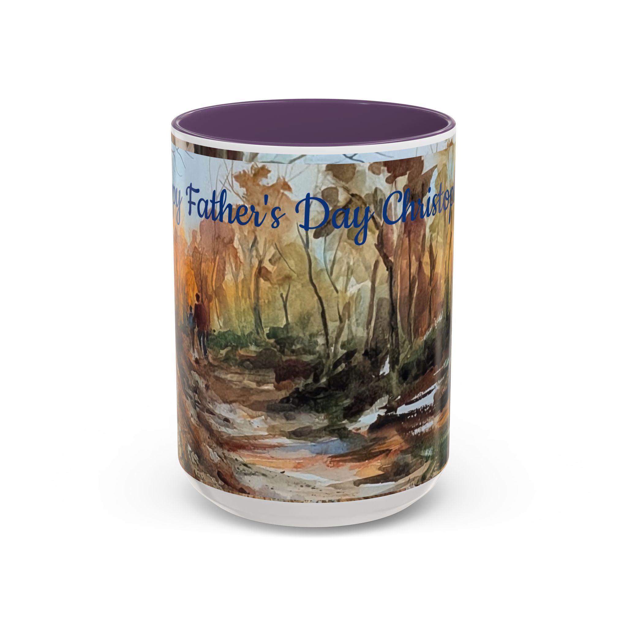 Autumn Woodland Coffee Mug — Painterly Fall Forest Trail Accent Mug