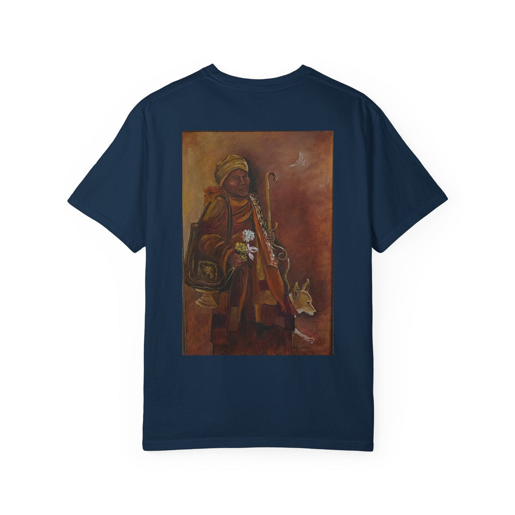 "Walk for Peace," Back design, Unisex Garment-Dyed T-shirt