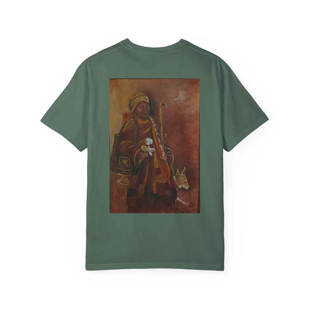"Walk for Peace," Back design, Unisex Garment-Dyed T-shirt