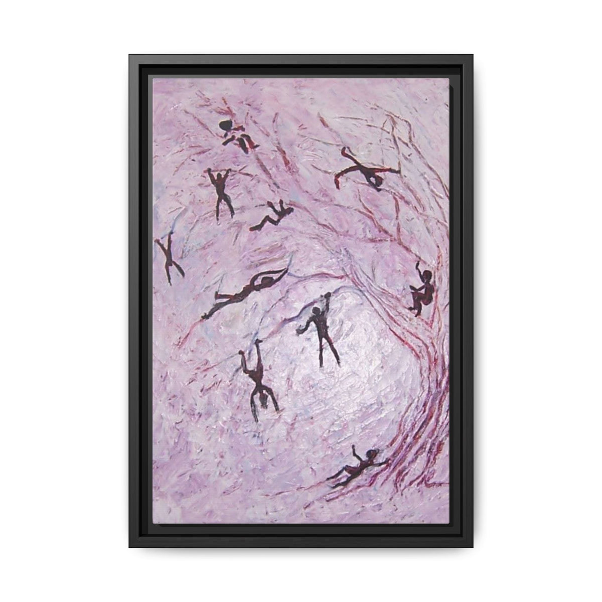 Abstract Falling Figures Matte Canvas Print (Framed)