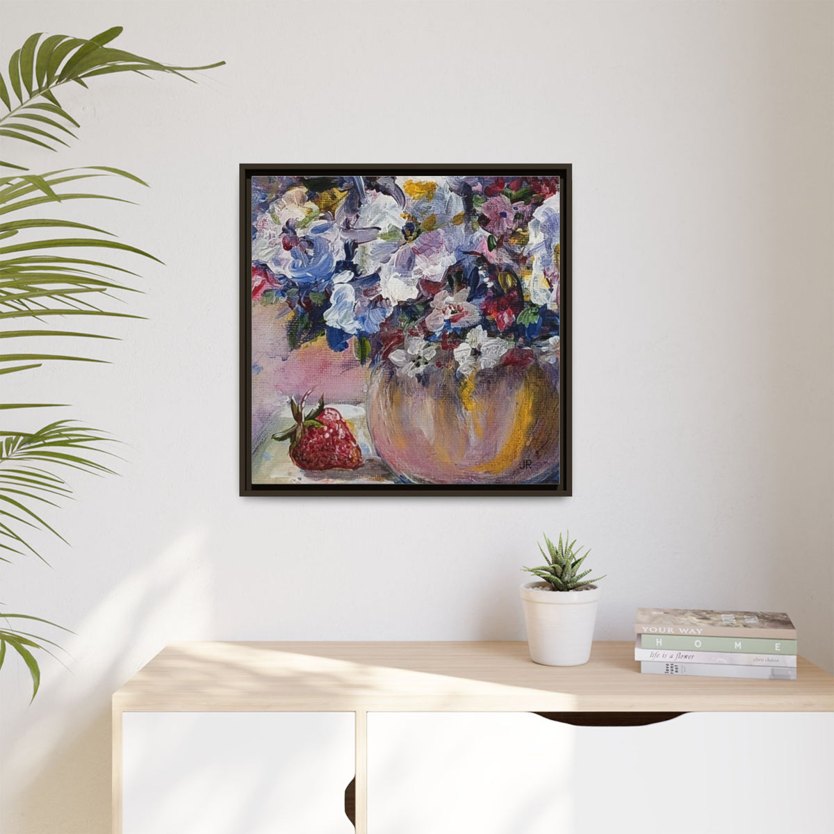 Framed Floral Still Life Matte Canvas Print