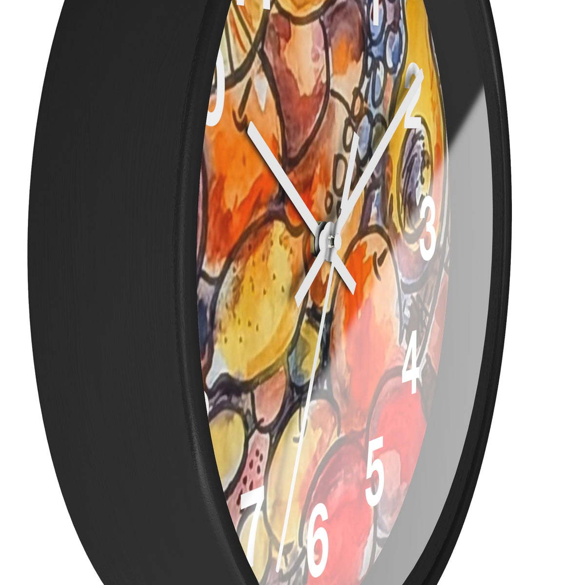 Fruit Watercolor Wall Clock  Bright Kitchen Decorative Clock