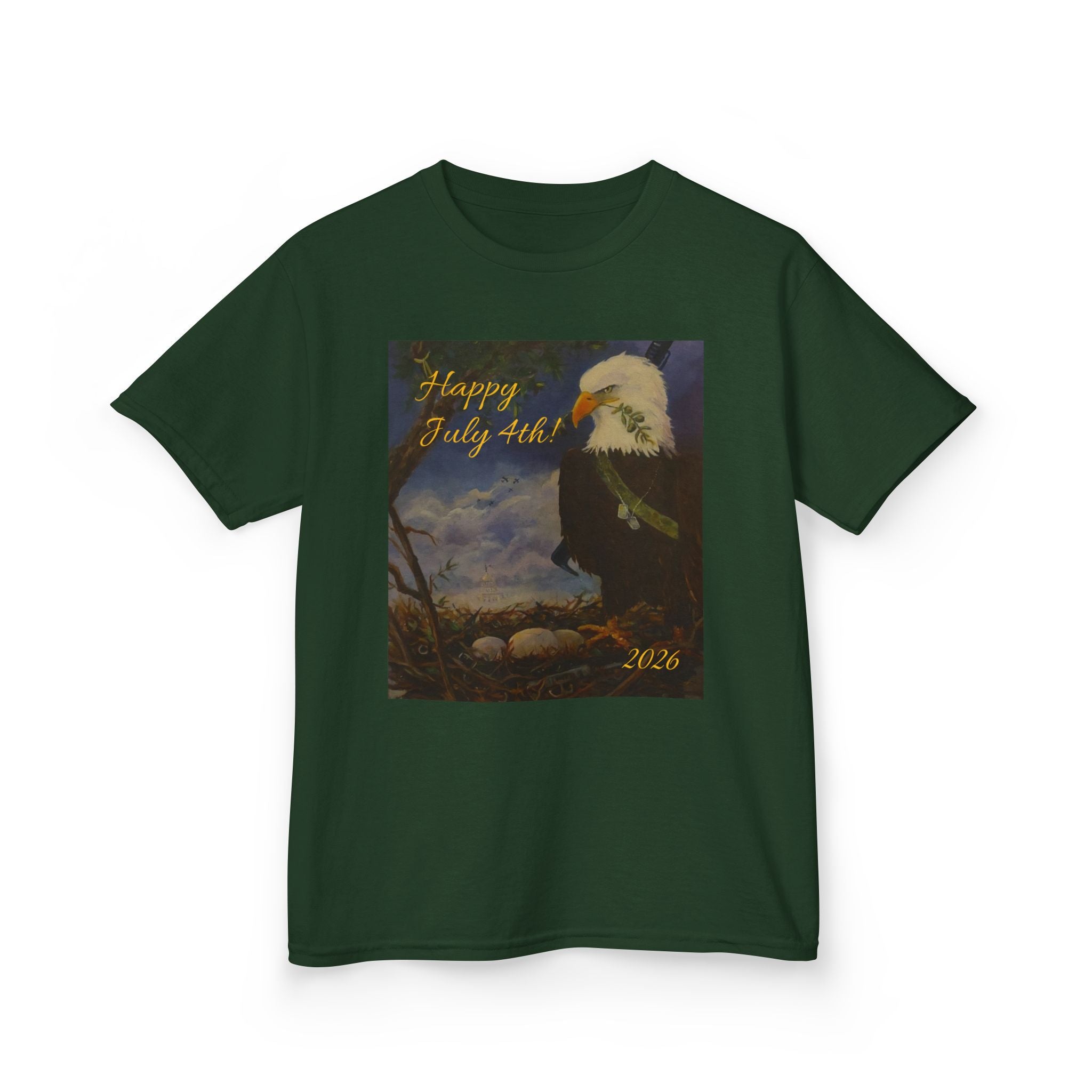 Eagle July 4th Kids T-shirt Heavy Cotton™XS/S/M/L/XL Tee