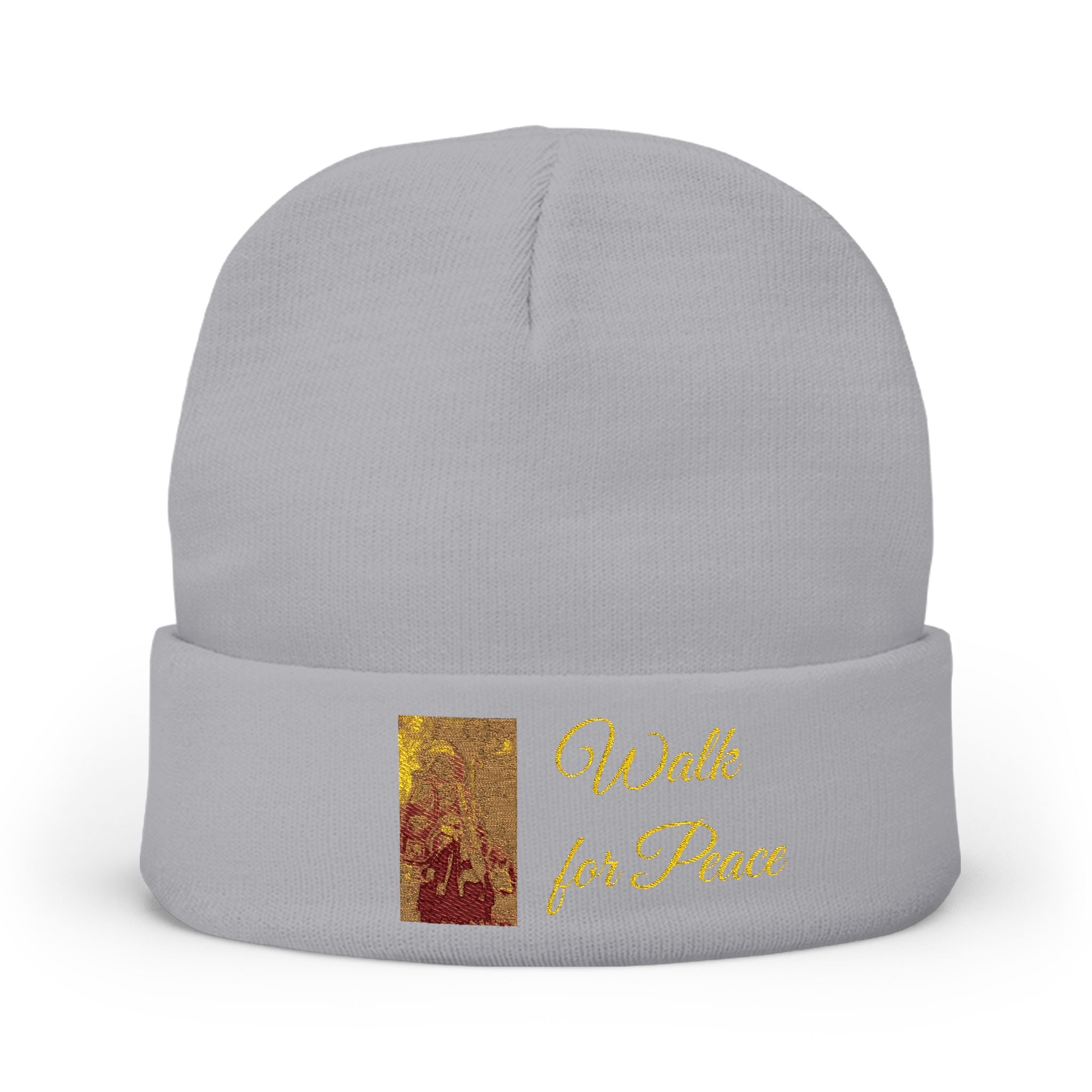 Embroidered Knit Beanie – Monks' "Walk for Peace'