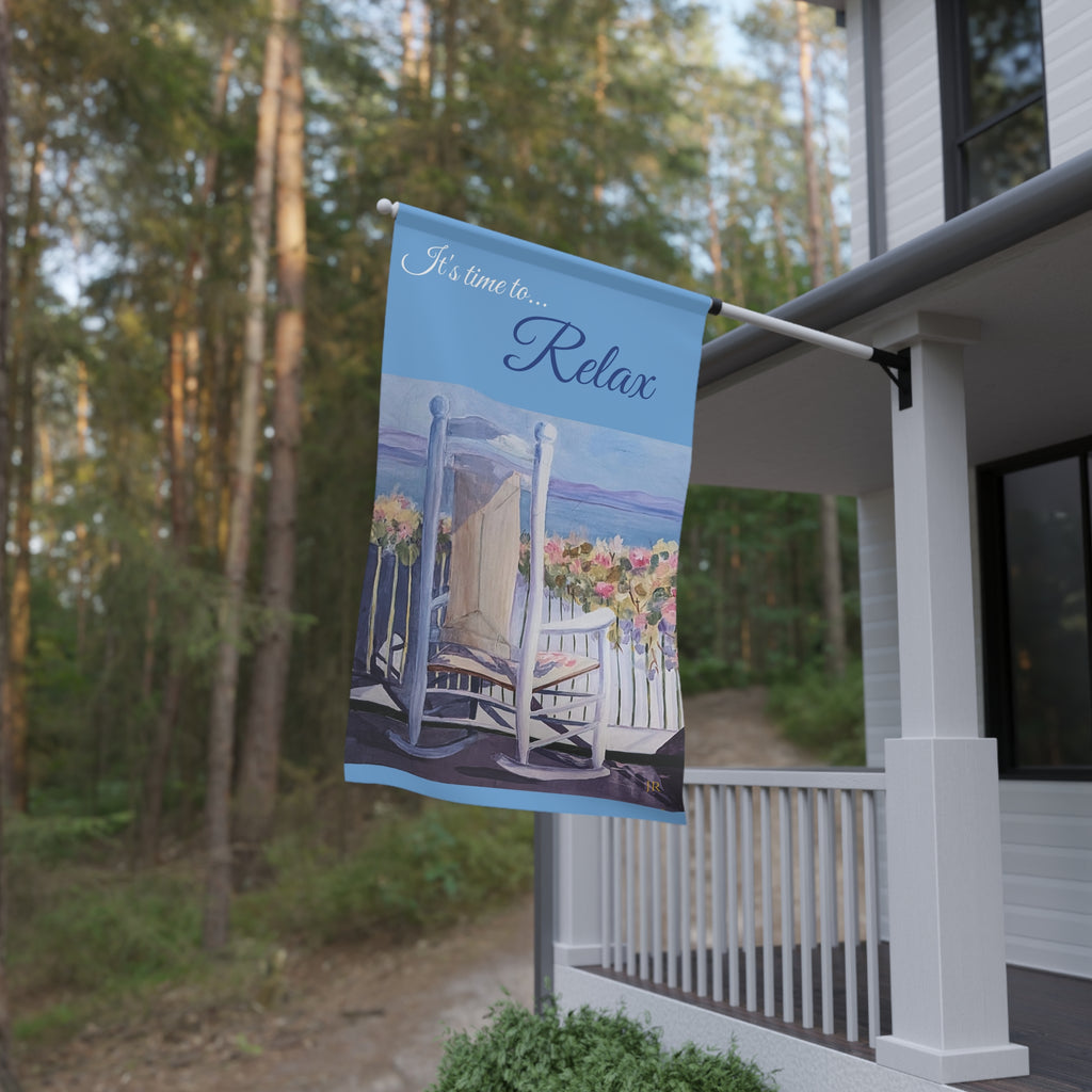Relax...Rocking Chair  House Banner - Outdoor/Indoor Decorative house Flag/banner