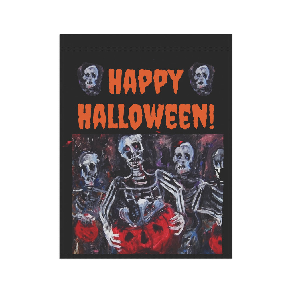 Happy Halloween Skeletons Garden Flag | Halloween Garden Banner