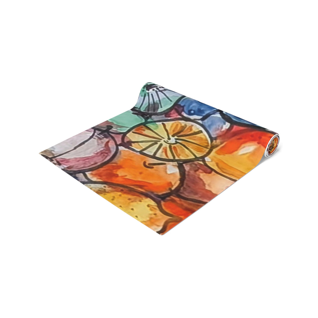 Fruity Citrus Watercolor Table Runner