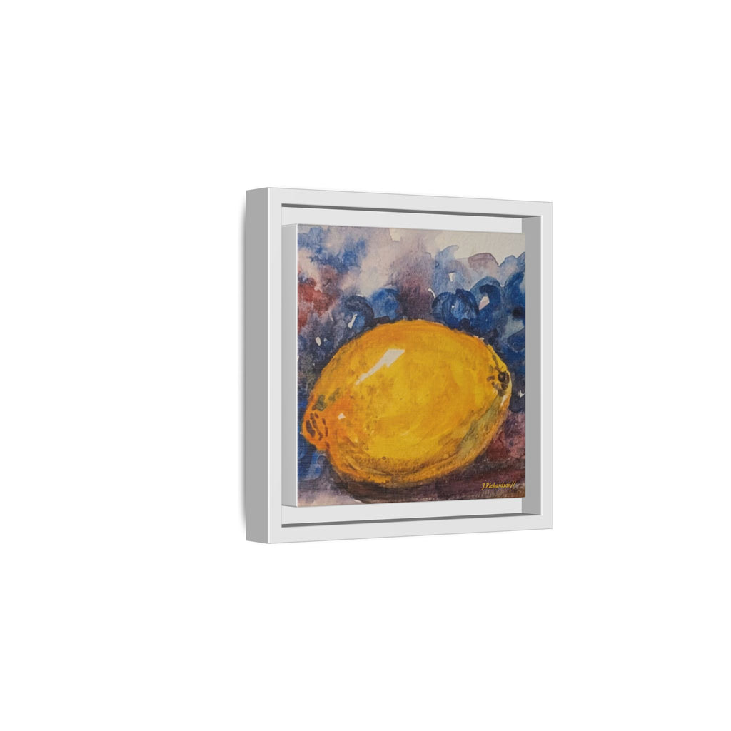 Lemon Grapes Pastel Painting Framed Matte Canvas