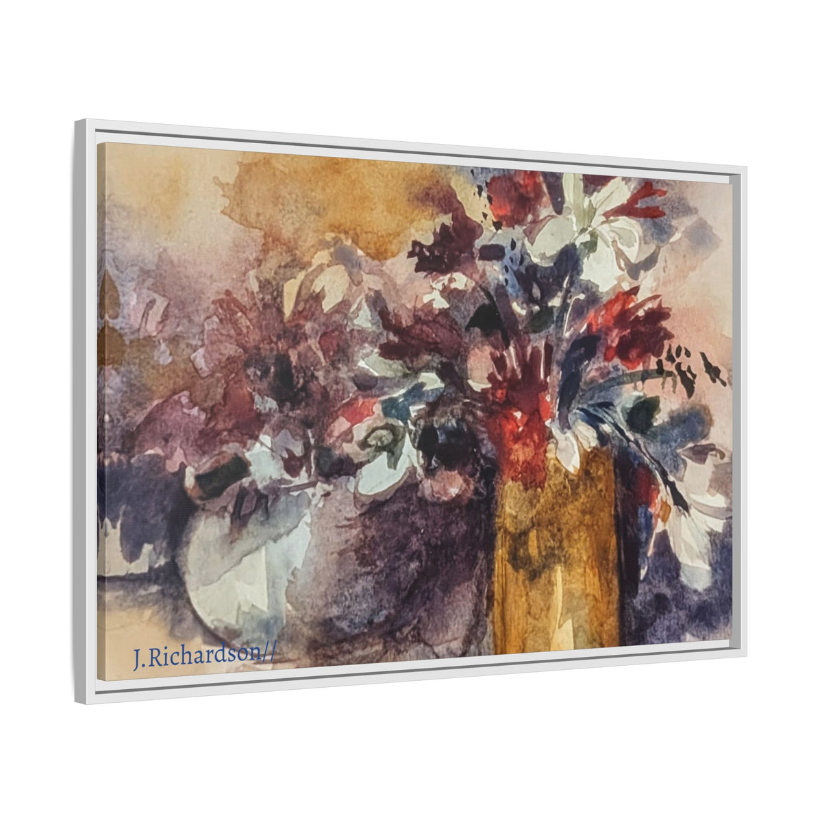 Floral still life Framed Matte Canvas Wall Art