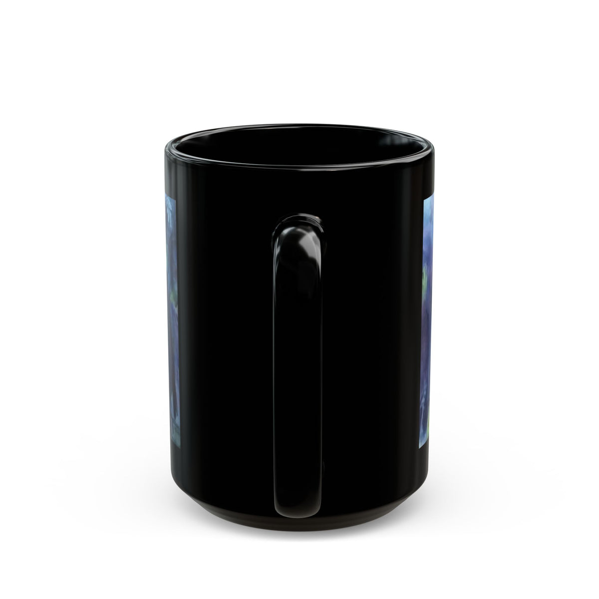 Dark Raven Watercolor Black Mug | Personalizable Gothic Bird Art, Night Forest