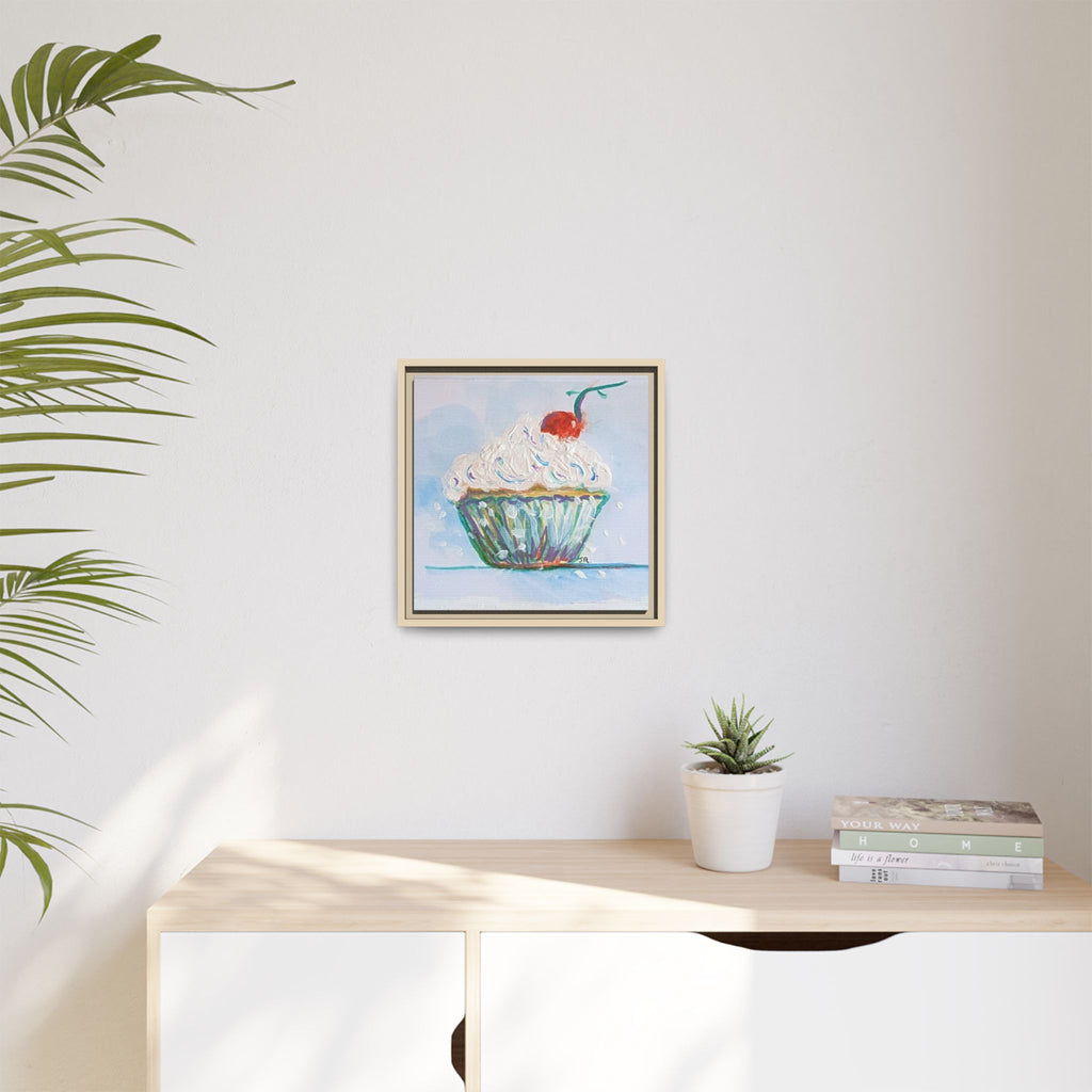 Cupcake Canvas Art Print — Framed Matte Wall Decor
