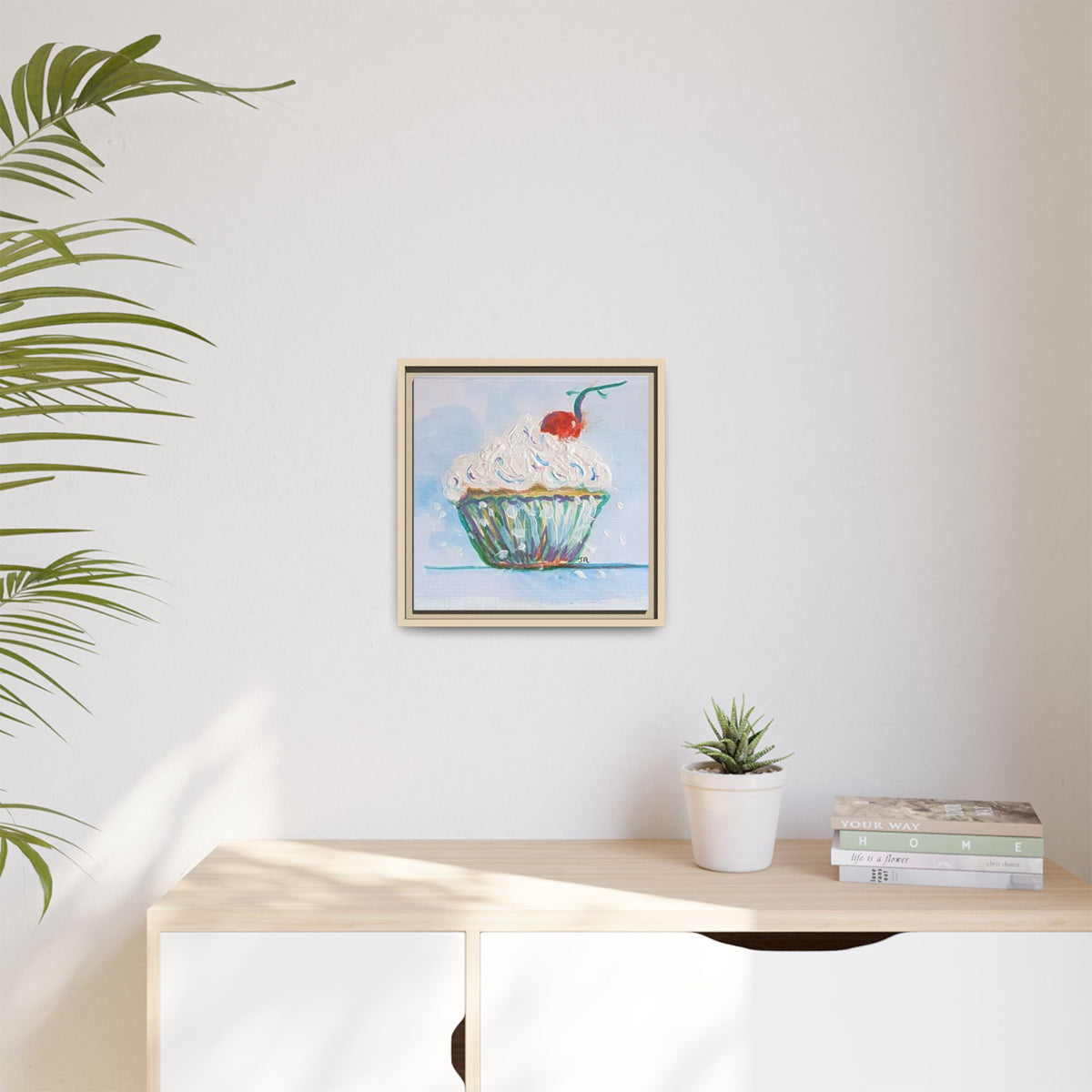 Cupcake Canvas Art Print — Framed Matte Wall Decor