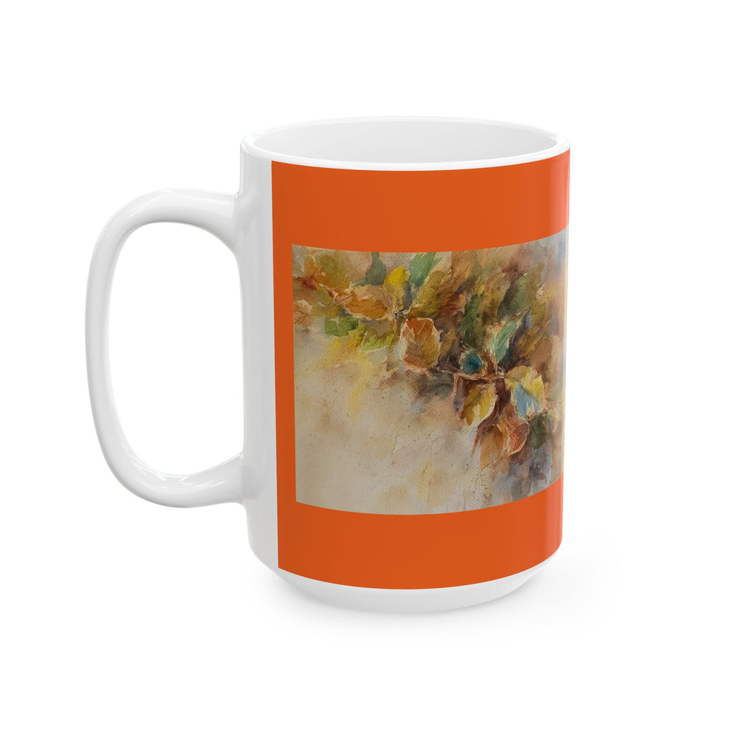 Autumn Leaves Watercolor Mug | Ceramic Mug