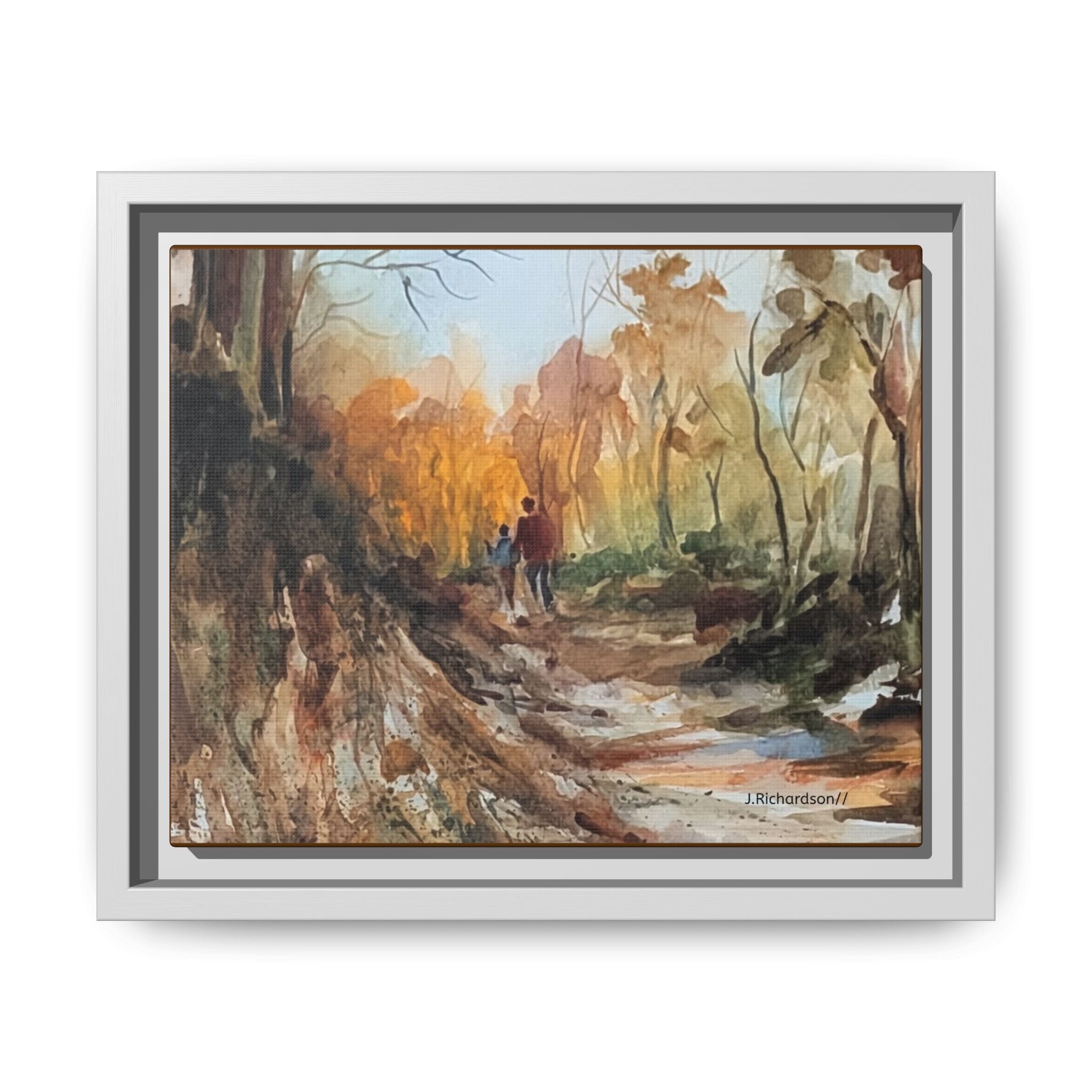 "Into the woods" by JR Framed Matte Canvas,   Multi-color frames)