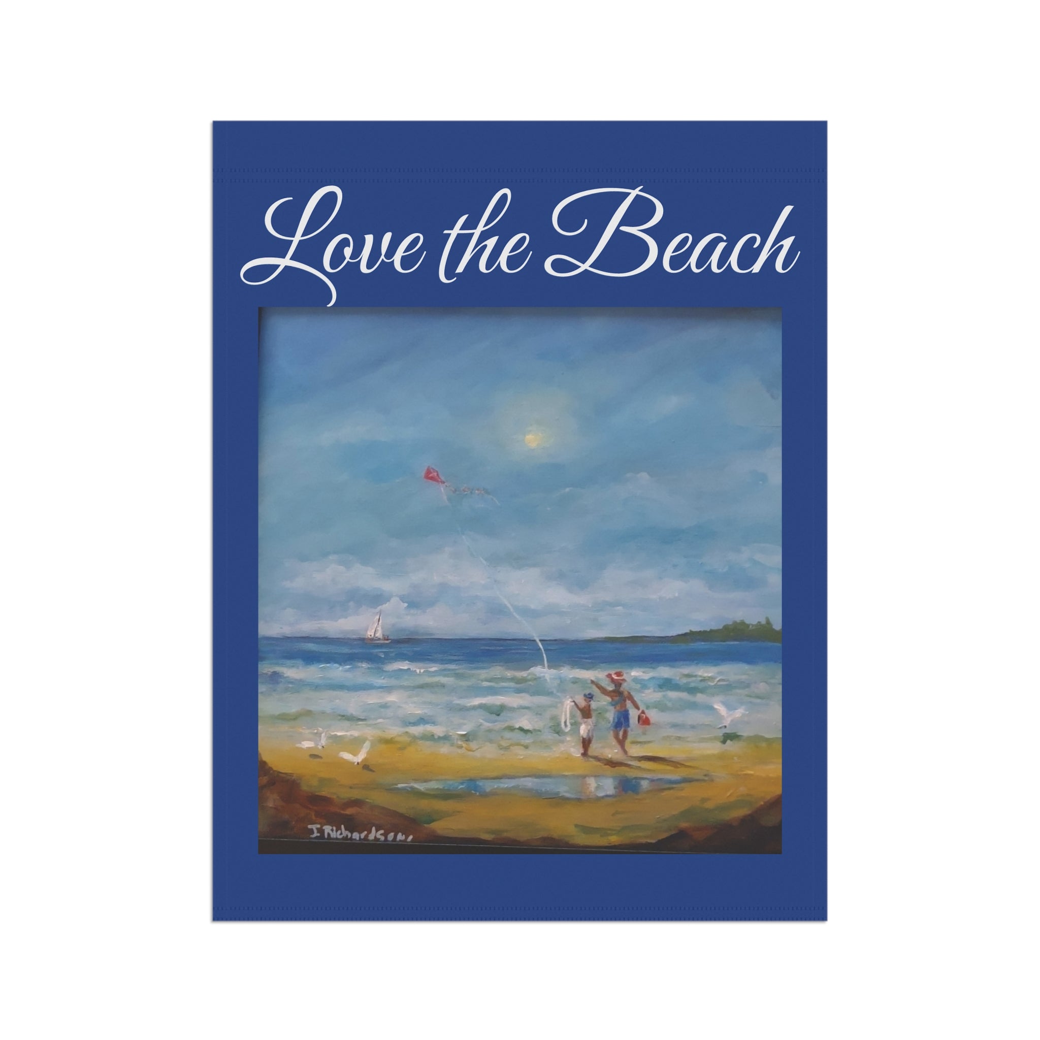 Garden Flag - "Love the Beach" Coastal House & Garden Banner