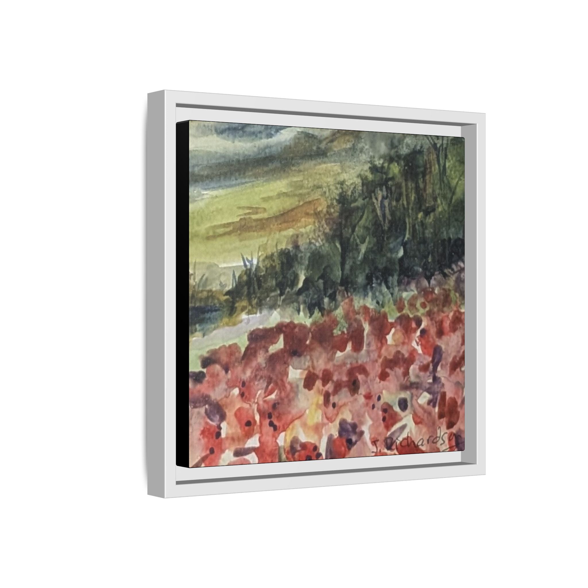 Framed Poppies landscape Matte Canvas,   Multi-color frames)