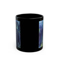 Dark Raven Watercolor Black Mug | Personalizable Gothic Bird Art, Night Forest