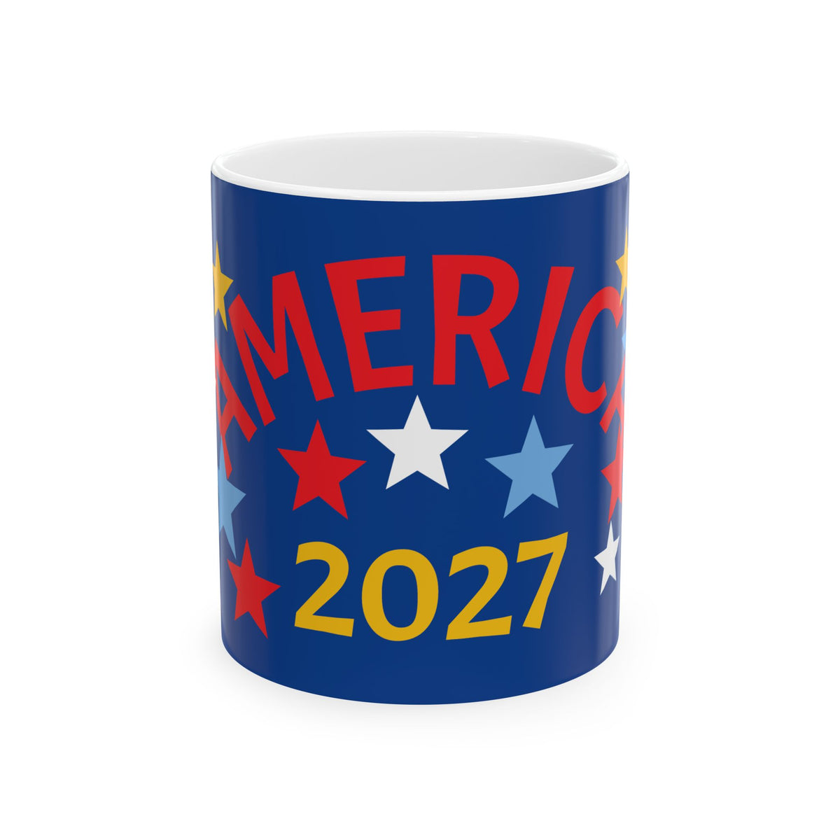 Patriotic Ceramic Mug — Patriotic Red, White & Blue Stars Coffee Cup