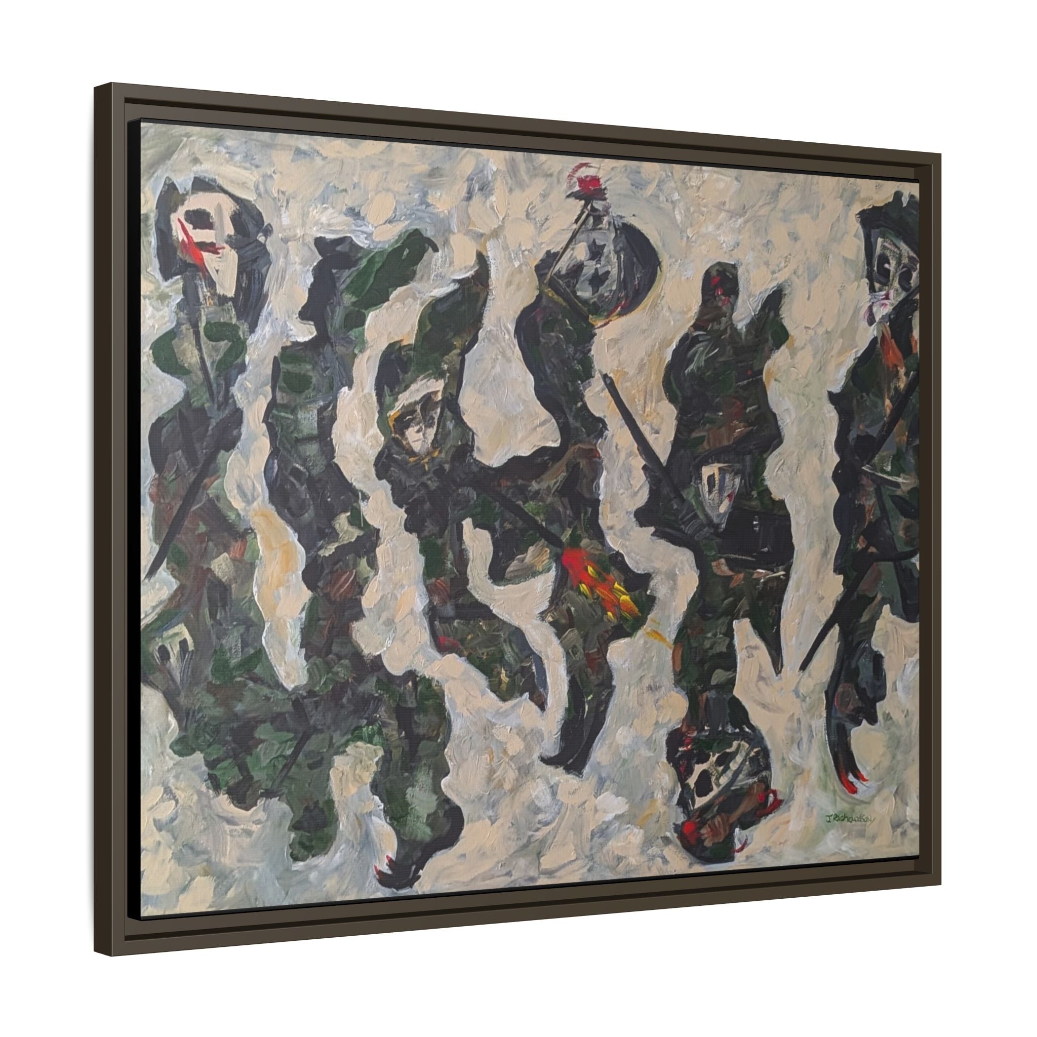 Copy of Framed  Autumn Leaves Matte Canvas Watercolor