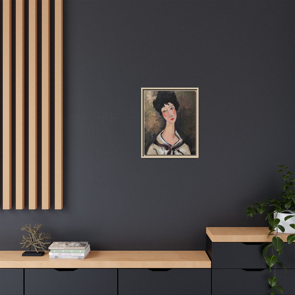 Framed Matte Canvas Print – Modigliani‑Style Portrait Art