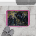Vultures Illustration Bath Mat | Dark Moody Bird Artwork