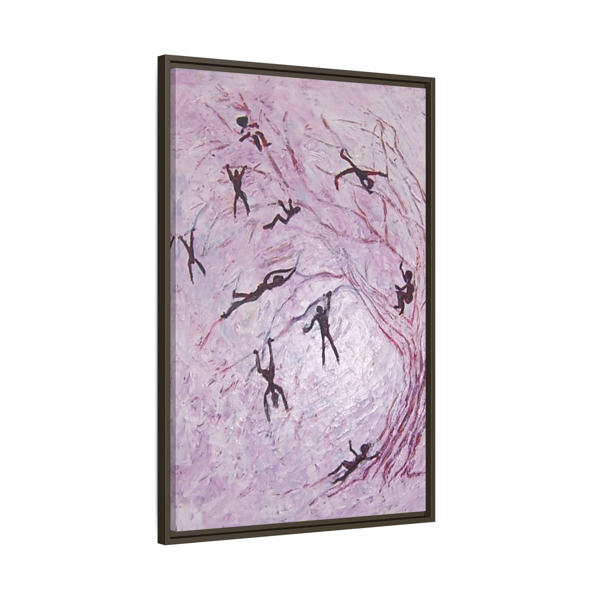 Abstract Falling Figures Matte Canvas Print (Framed)
