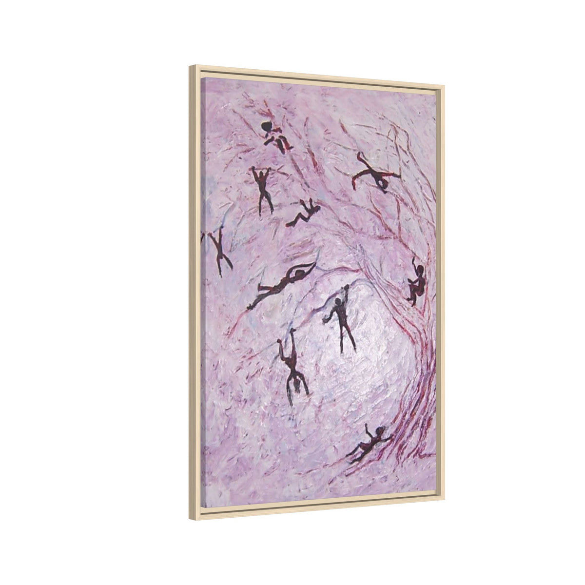 Abstract Falling Figures Matte Canvas Print (Framed)