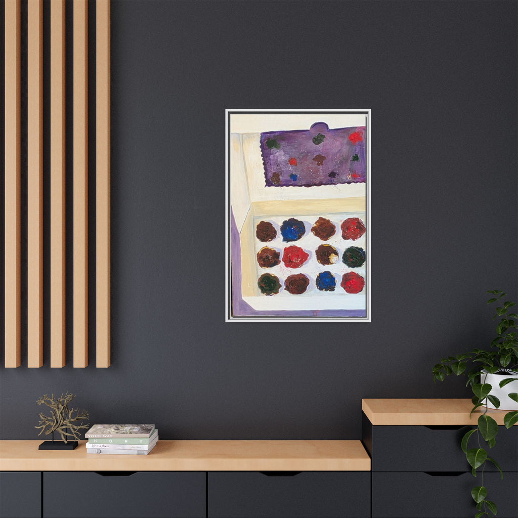 Box of Cupcakes — Framed Matte Canvas Wall Art