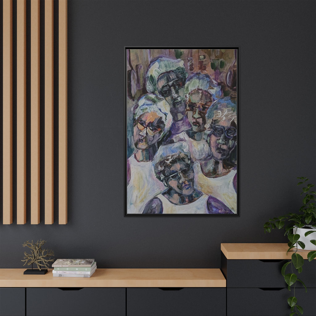 Copy of Framed Matte Canvas Print — Tropical Market Woman Watercolor Art