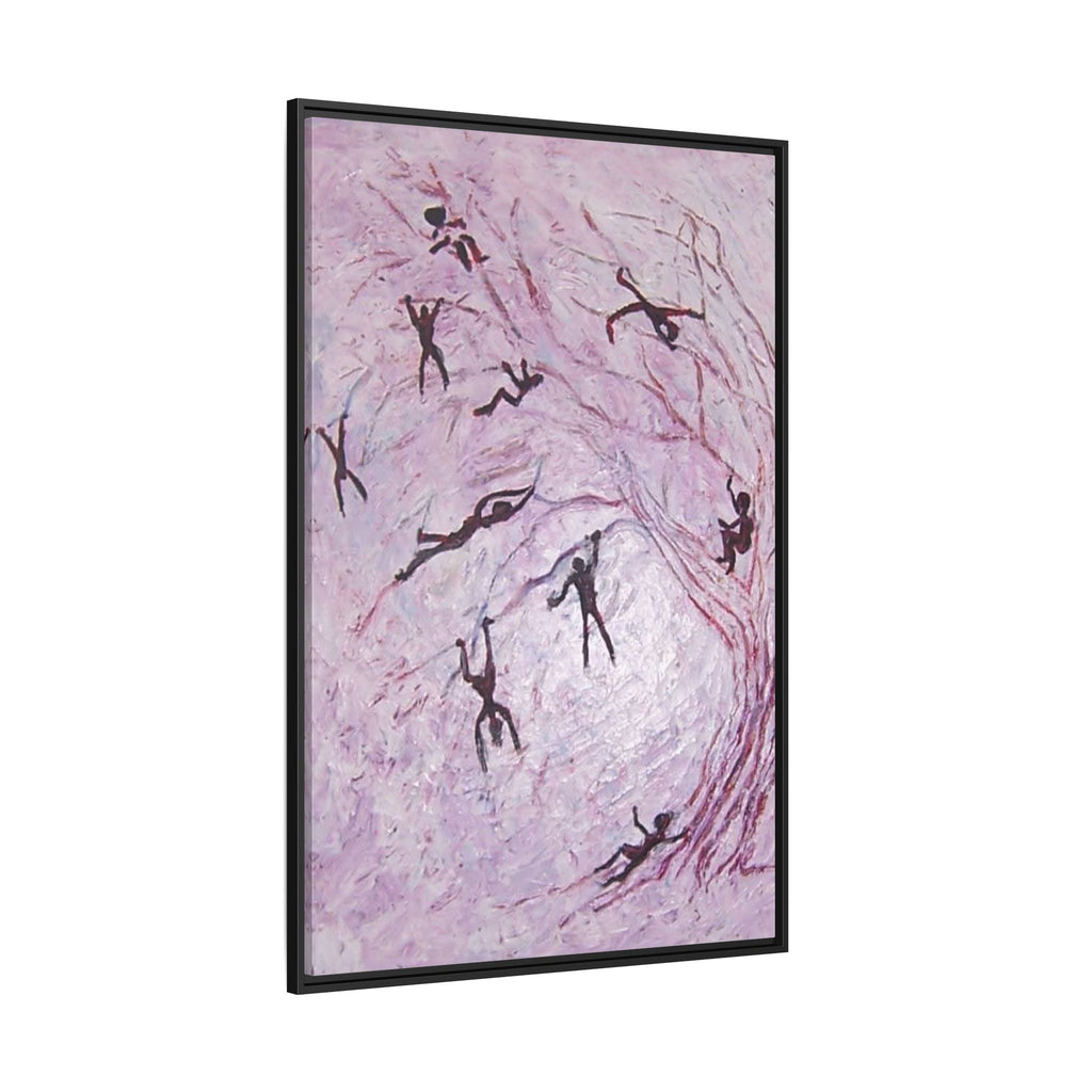 Abstract Falling Figures Matte Canvas Print (Framed)
