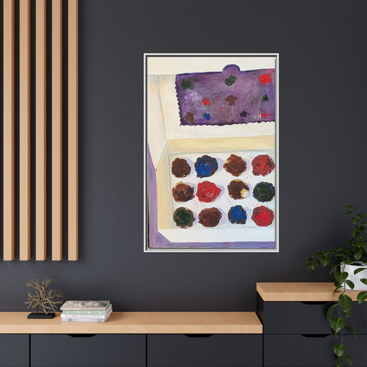 Box of Cupcakes — Framed Matte Canvas Wall Art