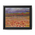 Framed Canvas Wall Art – Autumn Wildflower Meadow Landscape Painting