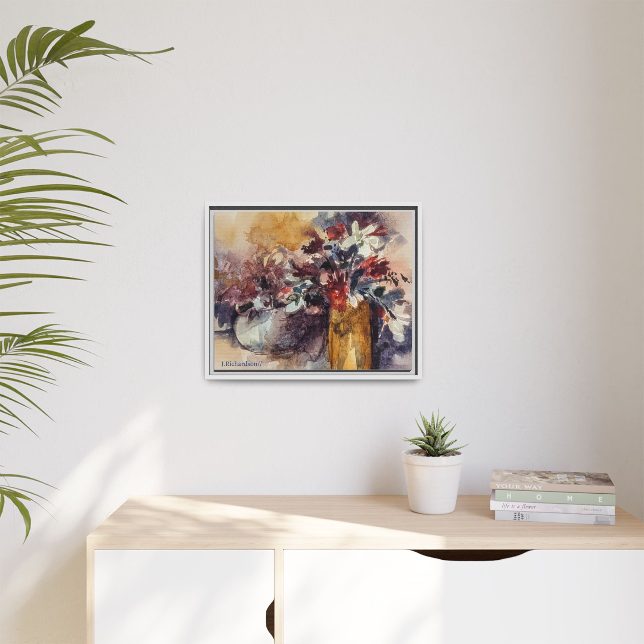 Floral still life Framed Matte Canvas Wall Art