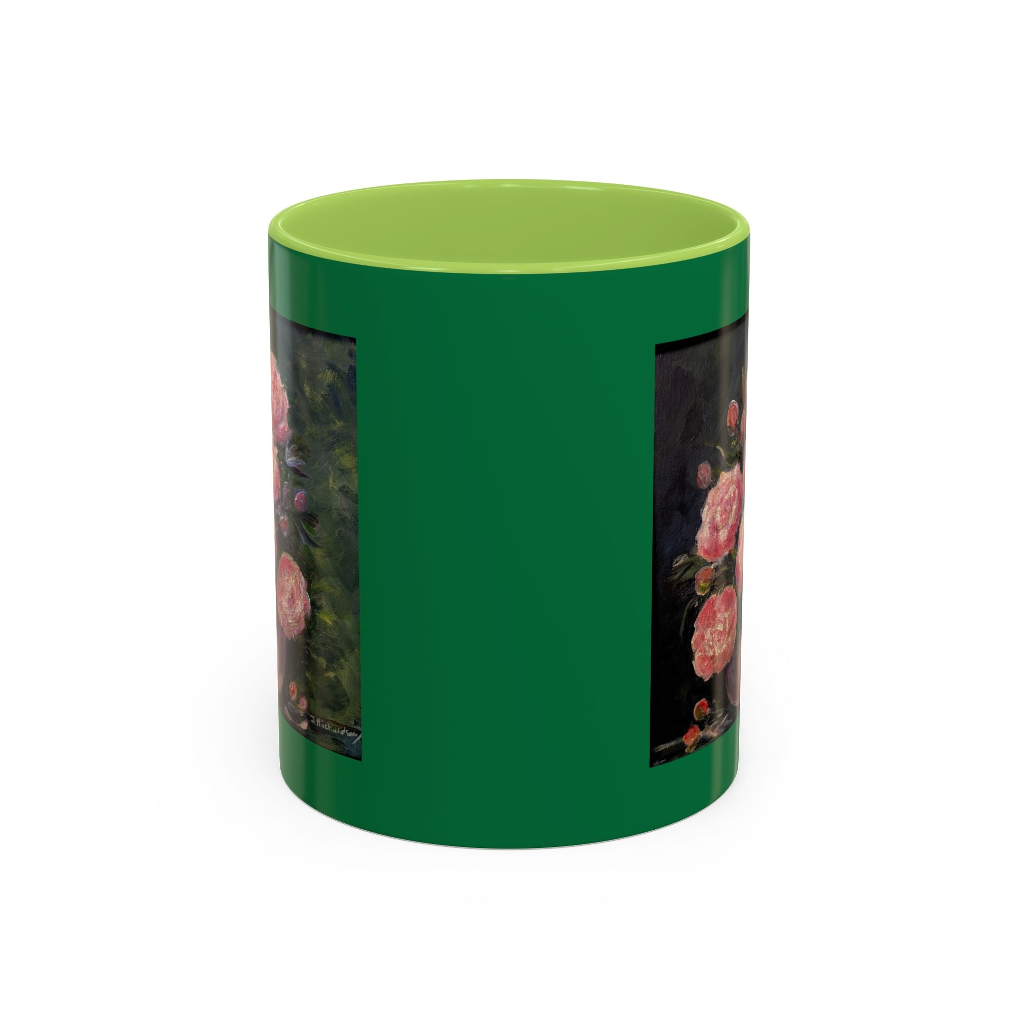 Pink Peony Bouquet Accent Coffee Mug — Floral Tea Cup for Garden Lovers