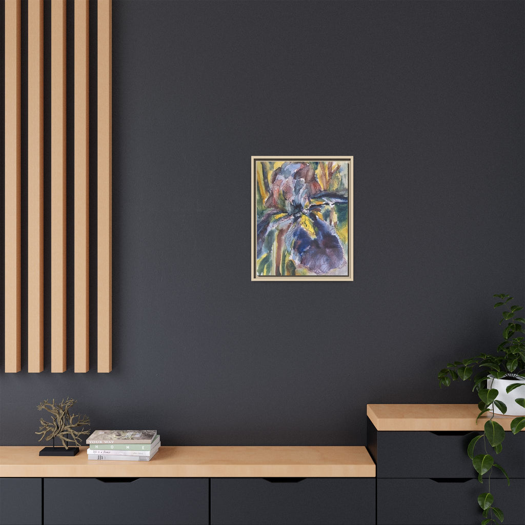 Framed Watercolor Iris Matte Canvas Wall Art