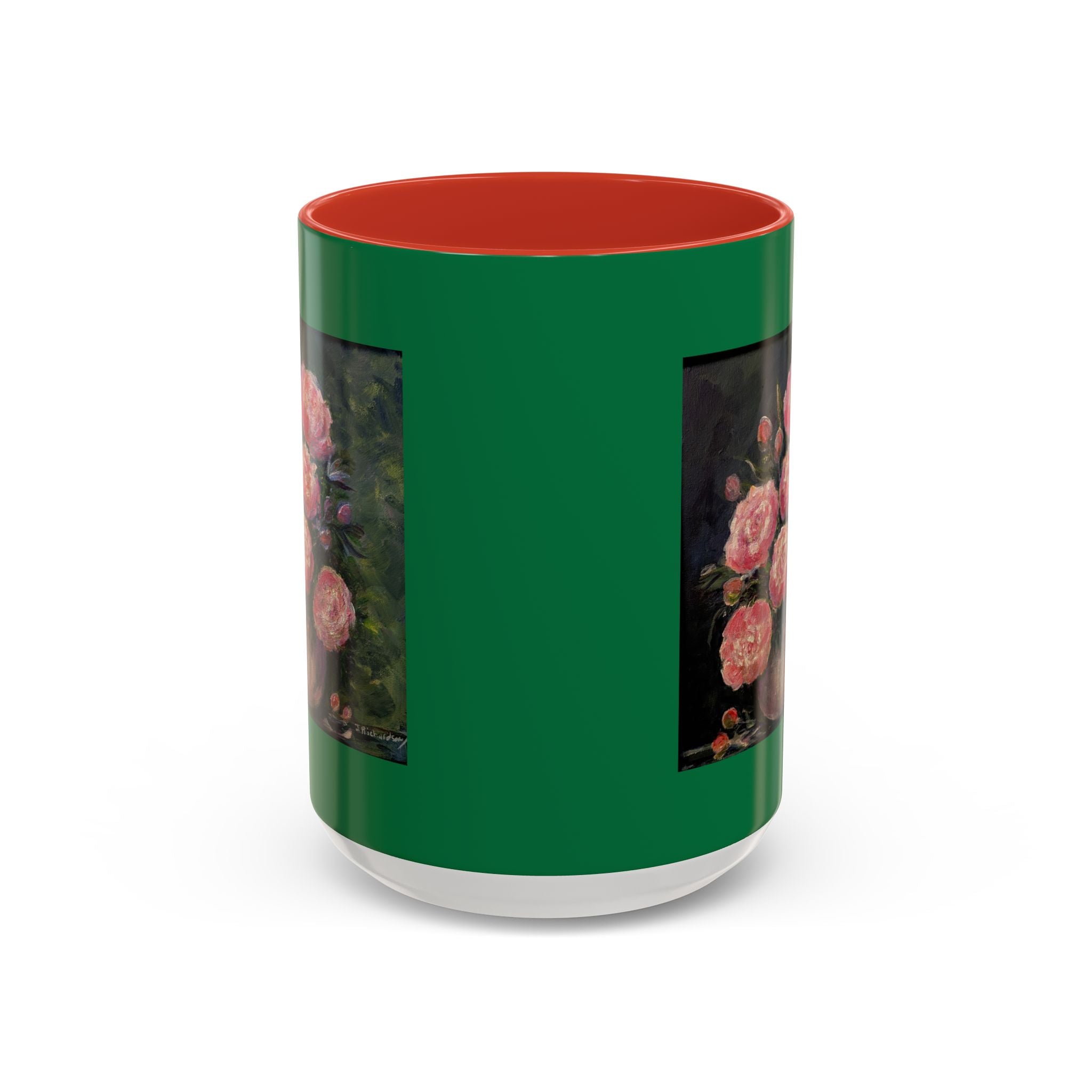 Pink Peony Bouquet Accent Coffee Mug — Floral Tea Cup for Garden Lovers