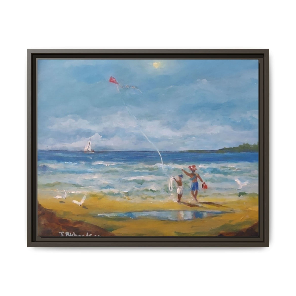 Red Kite Oceanside Framed Matte Canvas Wall Art