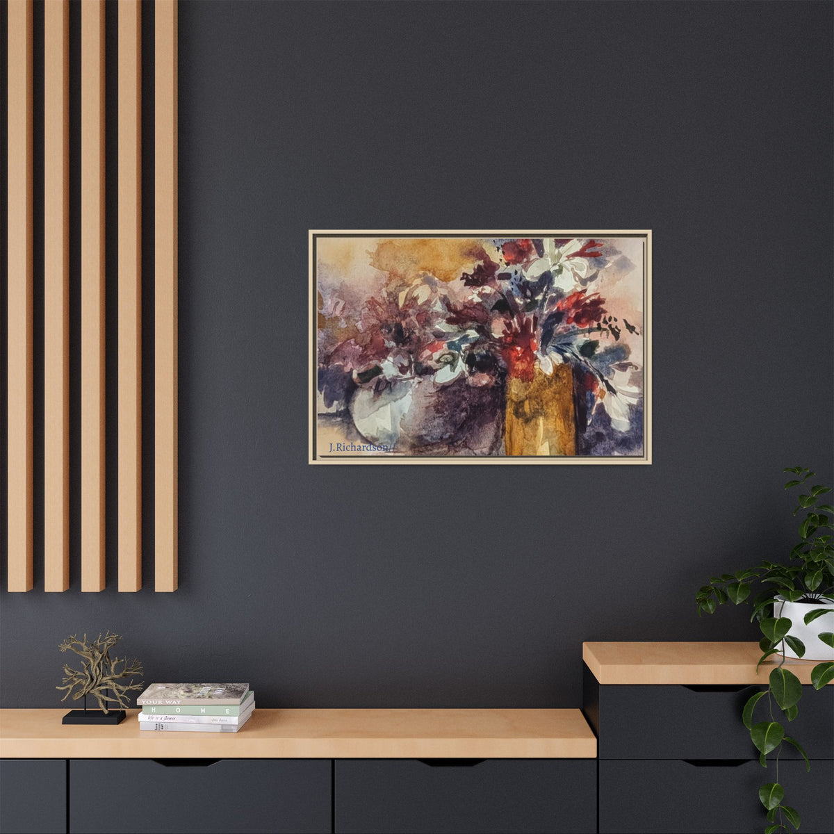 Floral still life Framed Matte Canvas Wall Art