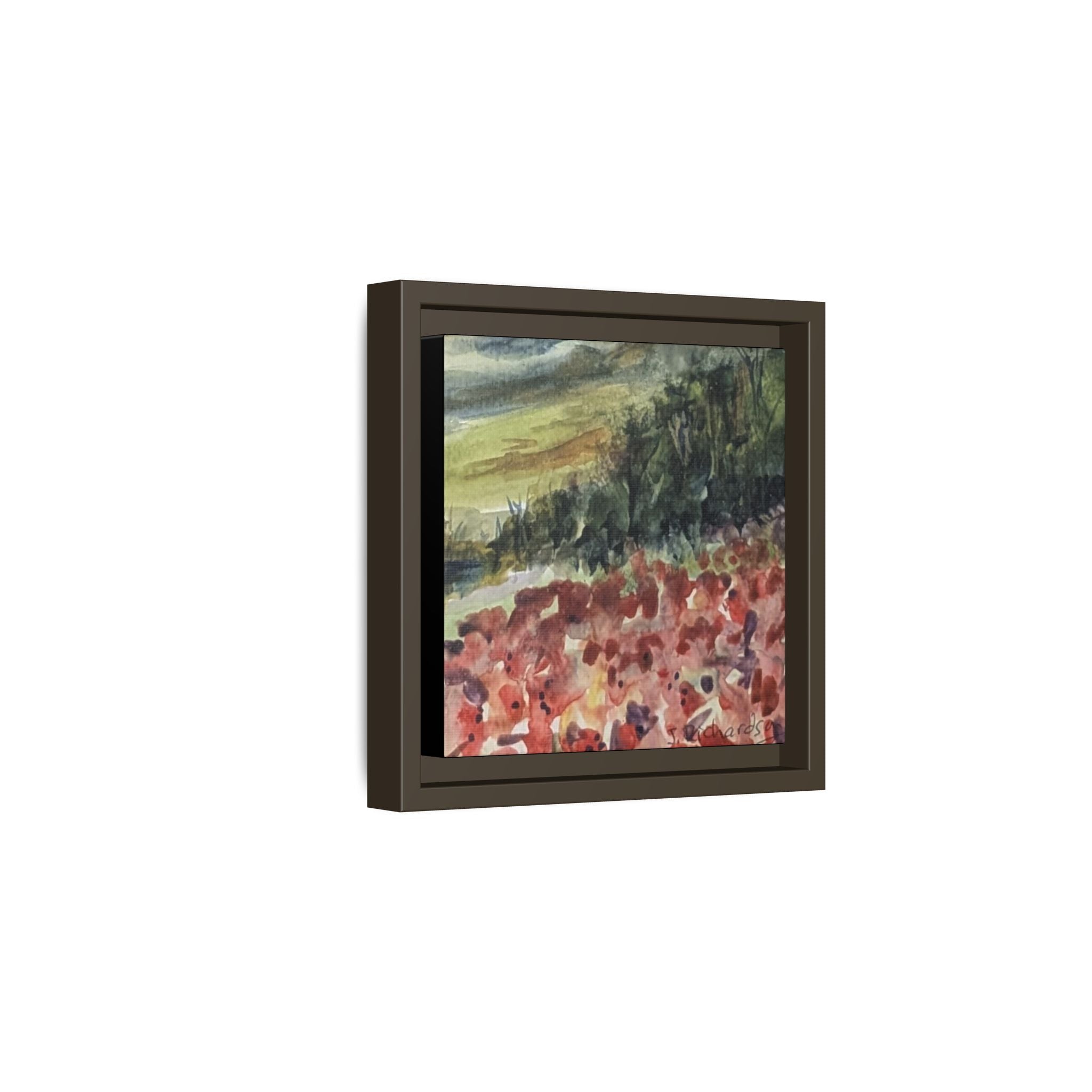 Framed Poppies landscape Matte Canvas,   Multi-color frames)