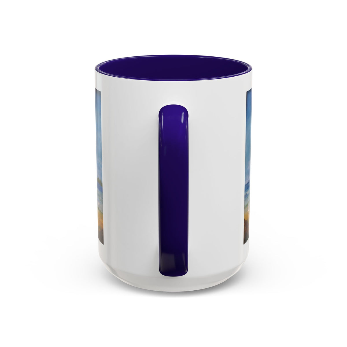 Beach & kite scene, Coffee Accent Mug - Personalize it! Colorful Ceramic Mug (11oz, 15oz)