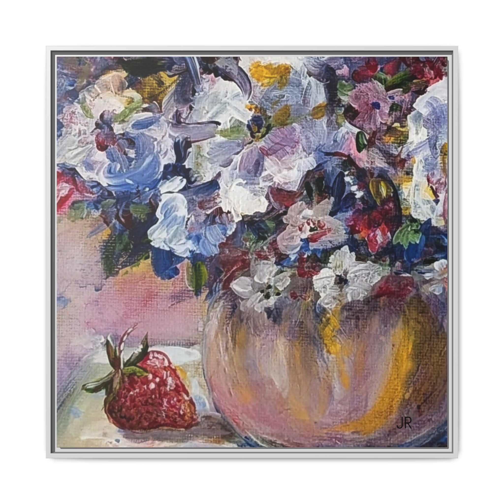 Framed Floral Still Life Matte Canvas Print