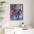 Dark Daisies Matte Canvas Framed | Floral Wall Art