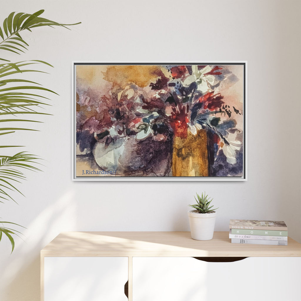 Floral still life Framed Matte Canvas Wall Art