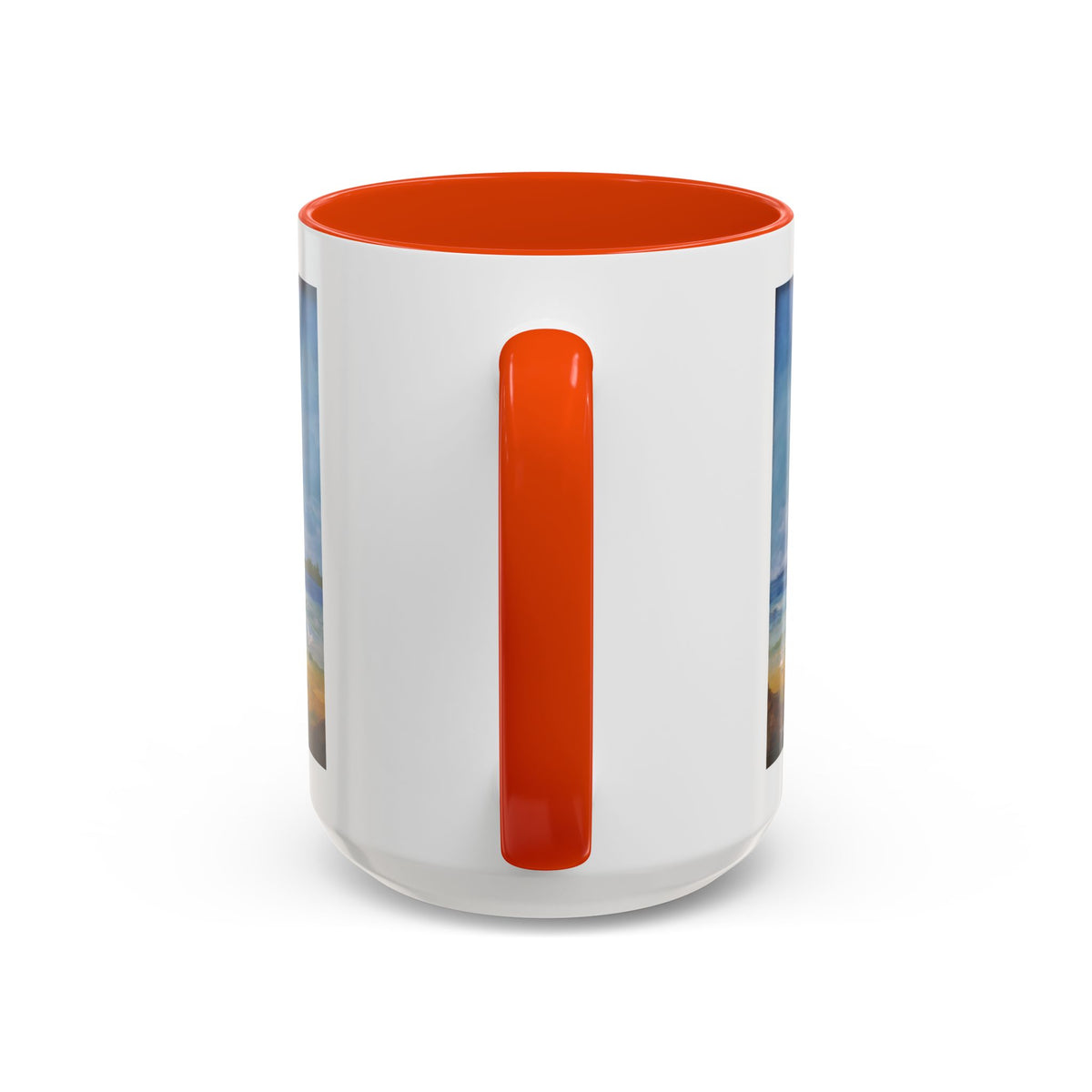 Beach & kite scene, Coffee Accent Mug - Personalize it! Colorful Ceramic Mug (11oz, 15oz)