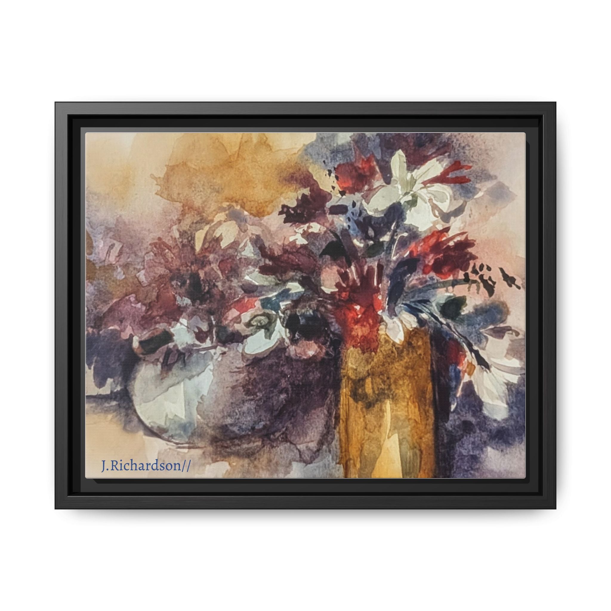 Floral still life Framed Matte Canvas Wall Art
