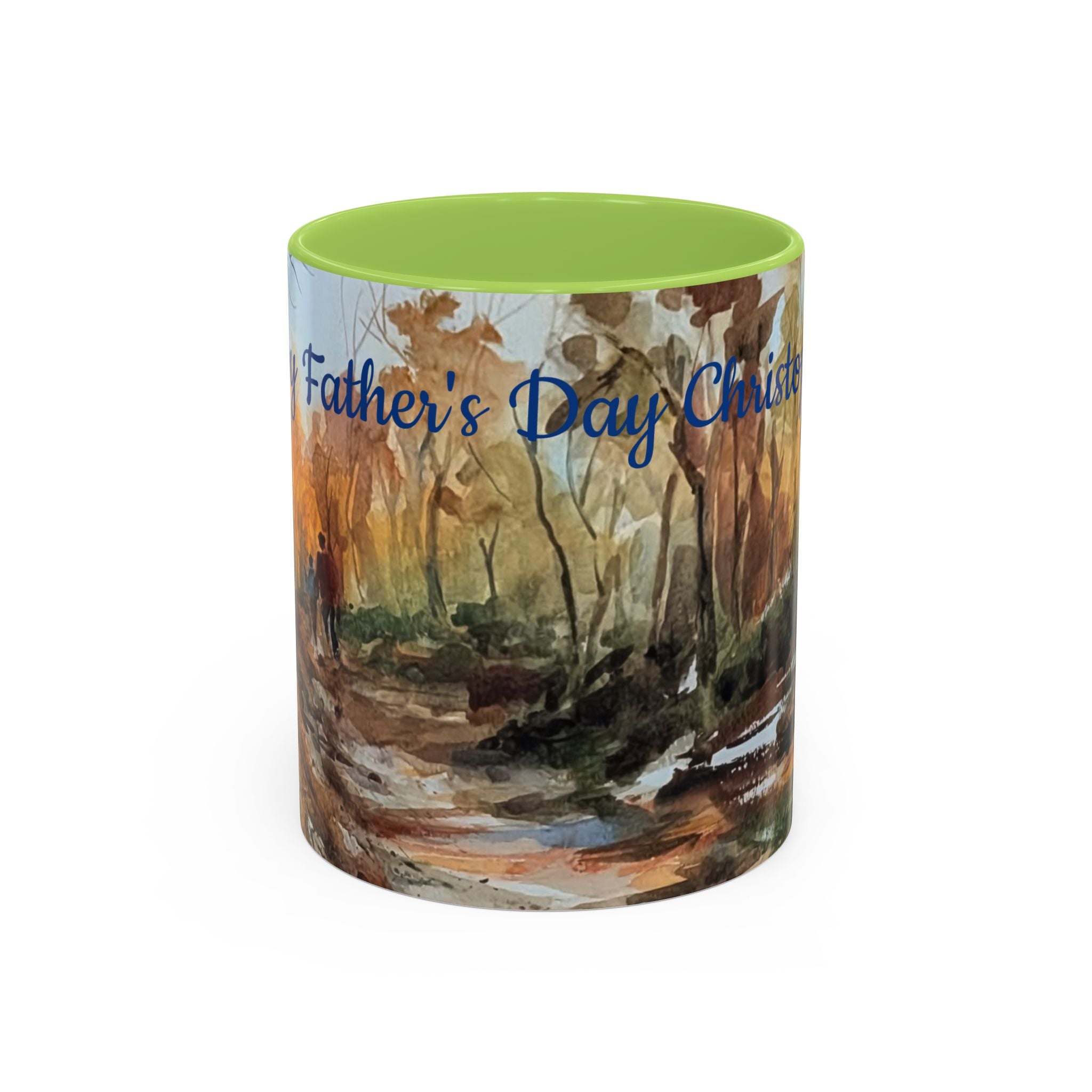 Autumn Woodland Coffee Mug — Painterly Fall Forest Trail Accent Mug